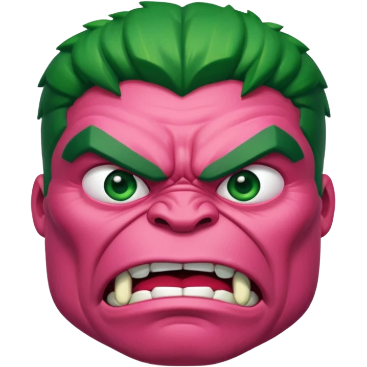 Pink hulk face  emoji