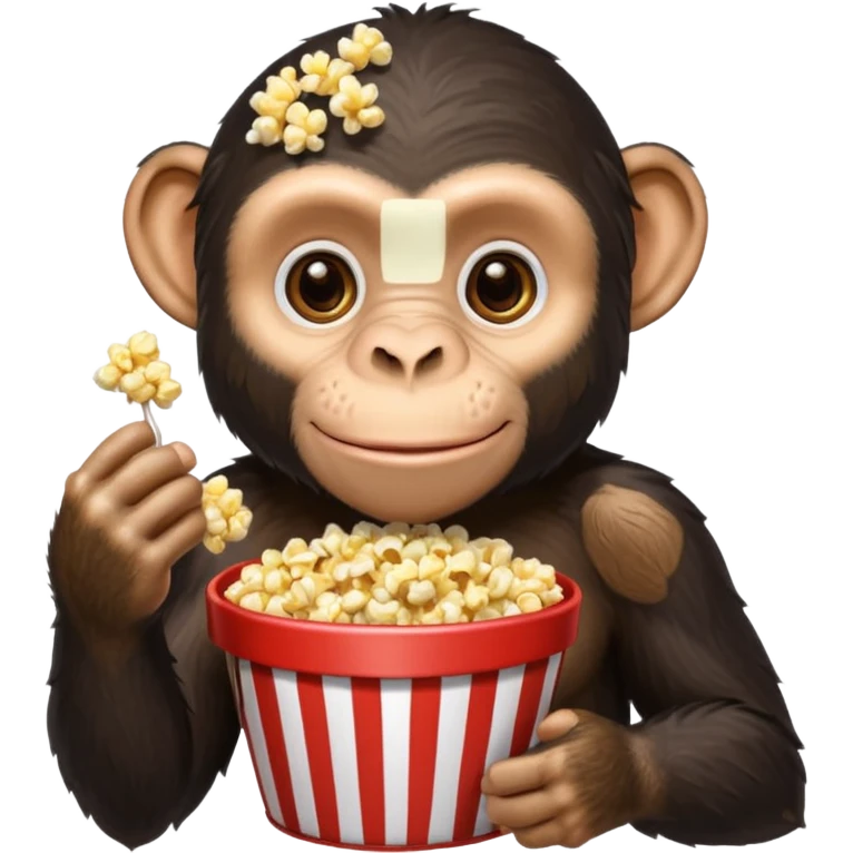a chimpazy holding a bucket of popcorn emoji