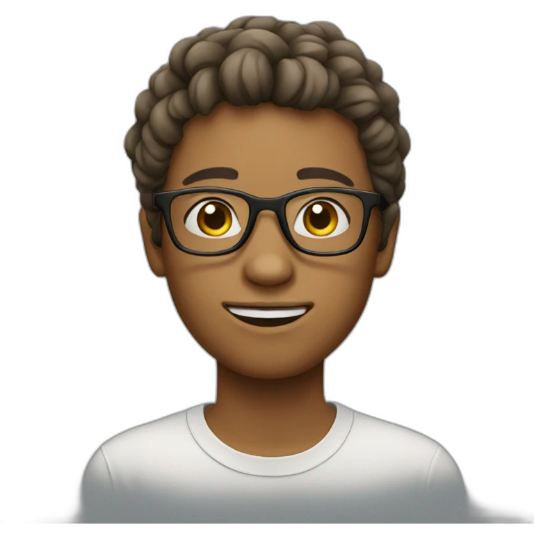 White panamemian teenager with glasses emoji