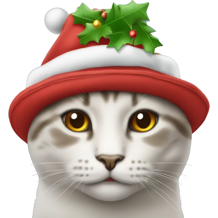 crea un gatto con un cappello di natale emoji
