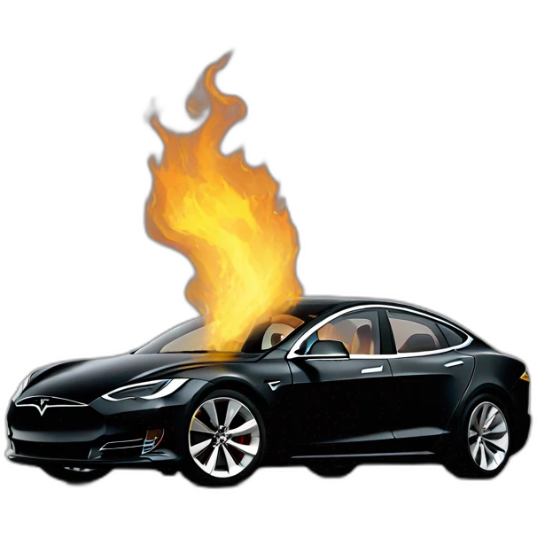 Tesla en feu emoji
