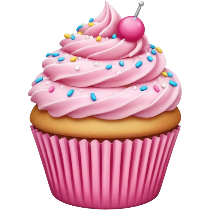 Cupcake with pink icing emoji