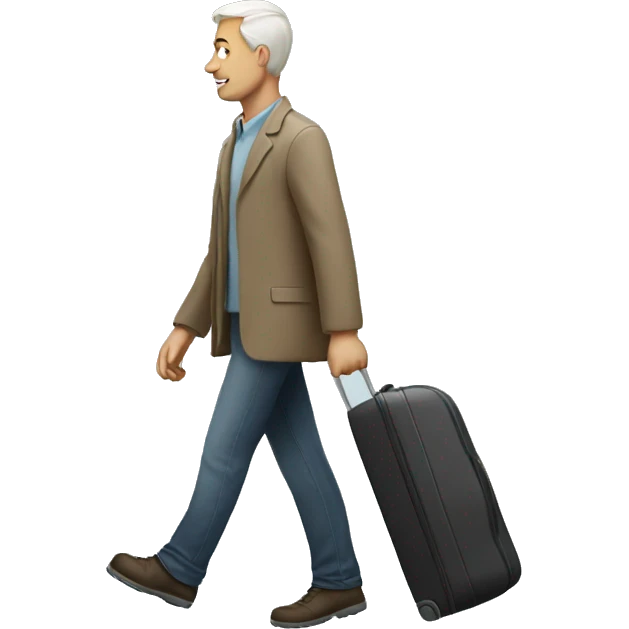 White man Walking with luggage emoji