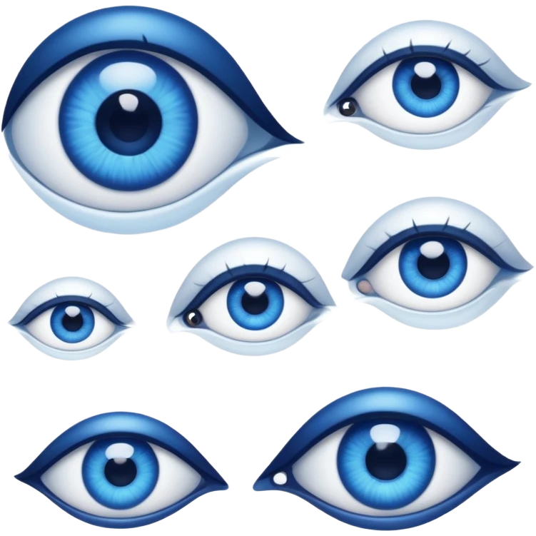 dark blue eyes of different sizes emoji