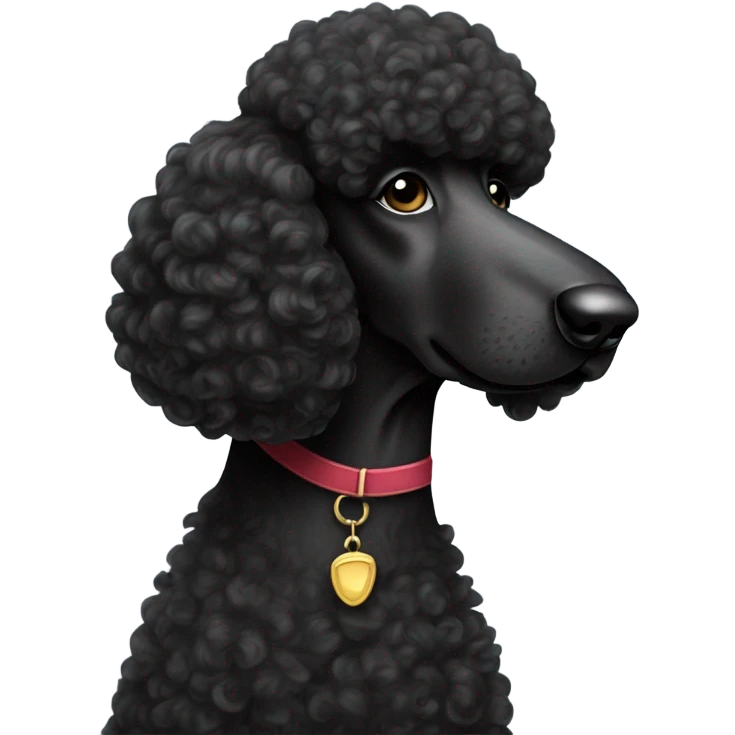 Black standard poodle emoji