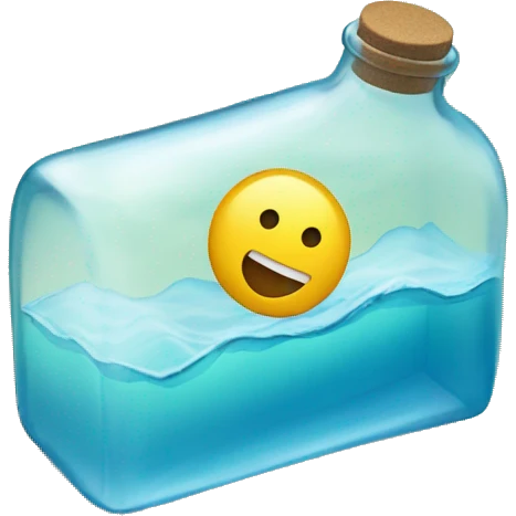 make a bottle laying in ocean with a note half sticking out of it emoji