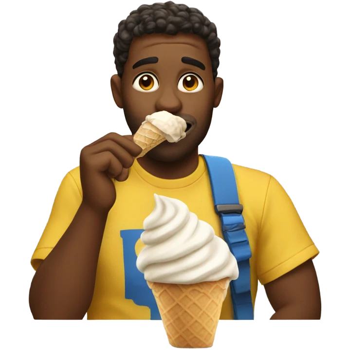 Lyon eating ice cream  emoji