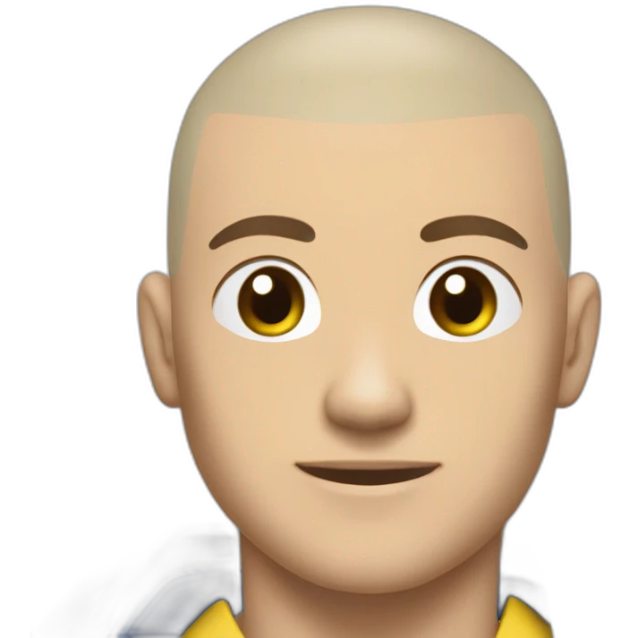 young man brazilian jiu jitsu shaved head white-belt choking emoji