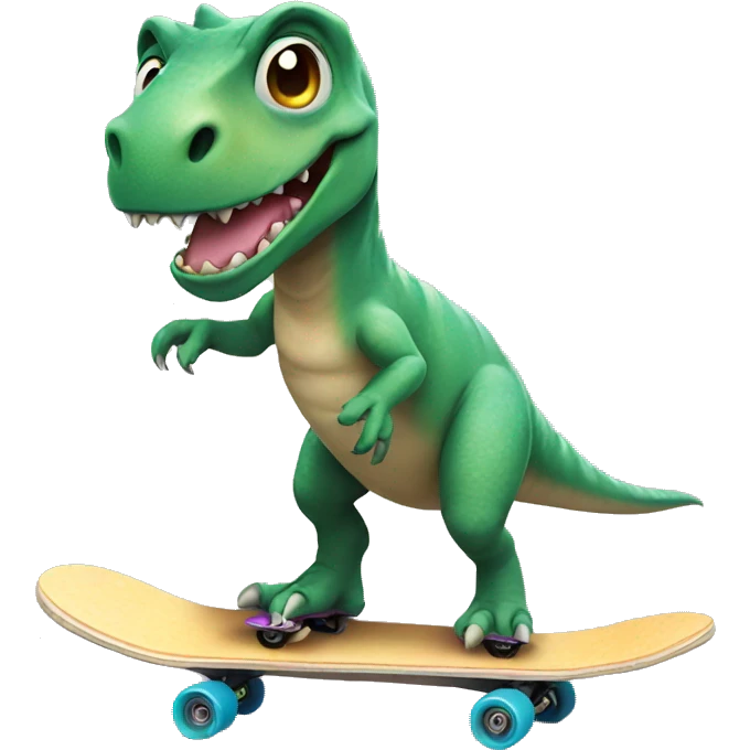 Dino on skateboard emoji