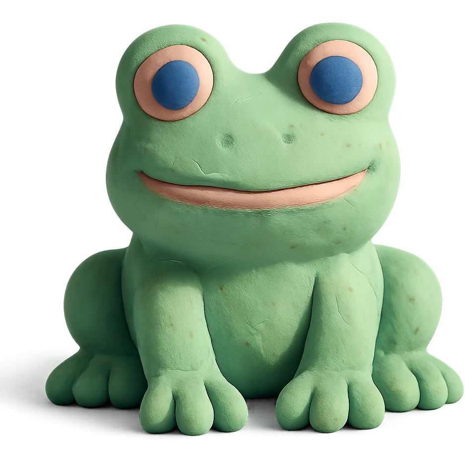 frog in claymation style with pastel colors emoji