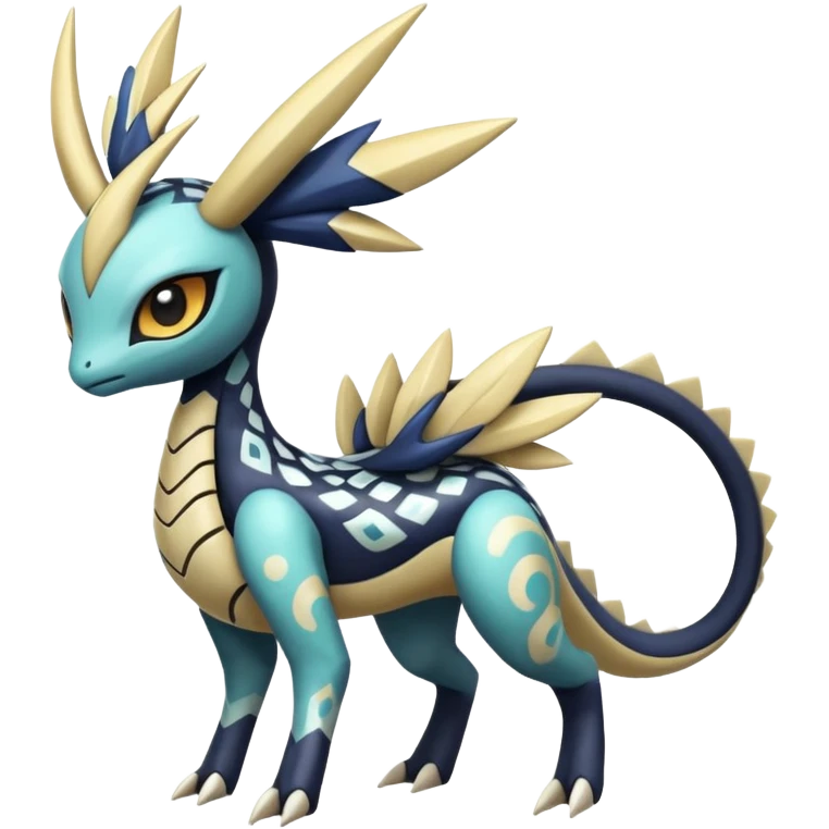 zig-zag-patterned tribal tropical hot spotted Meloetta-Dialga-Giratina-Noibat-Pokémon-Fakémon-fusion-hybrid-creature emoji