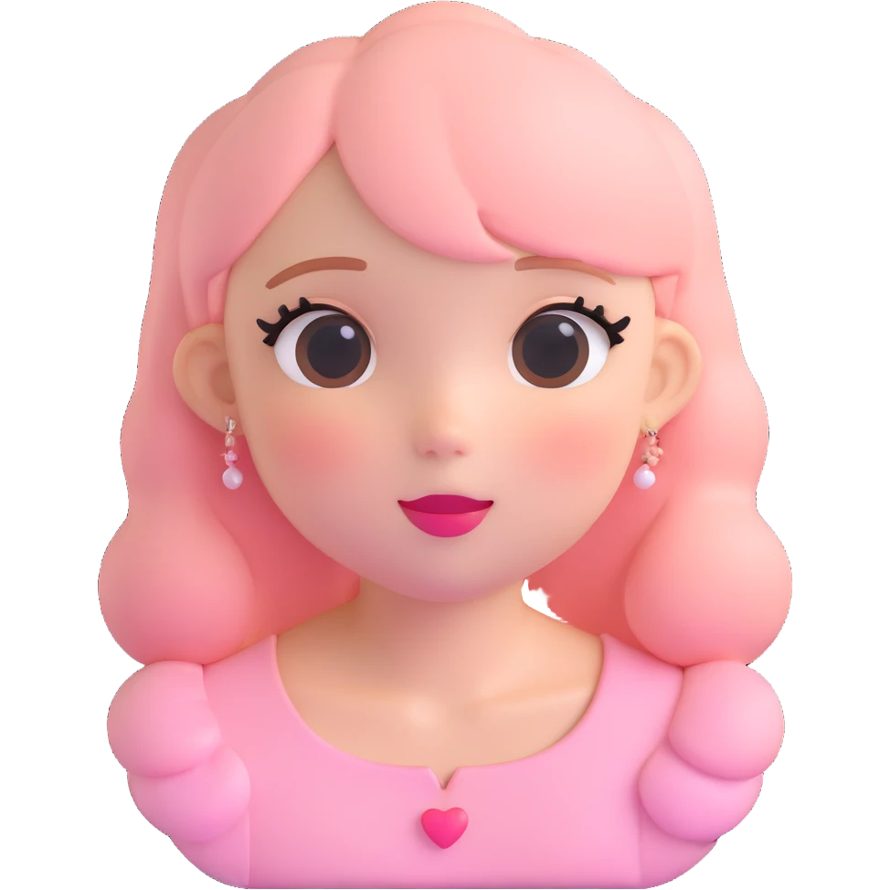 cute soft girl with pastel aesthetic and blush emoji