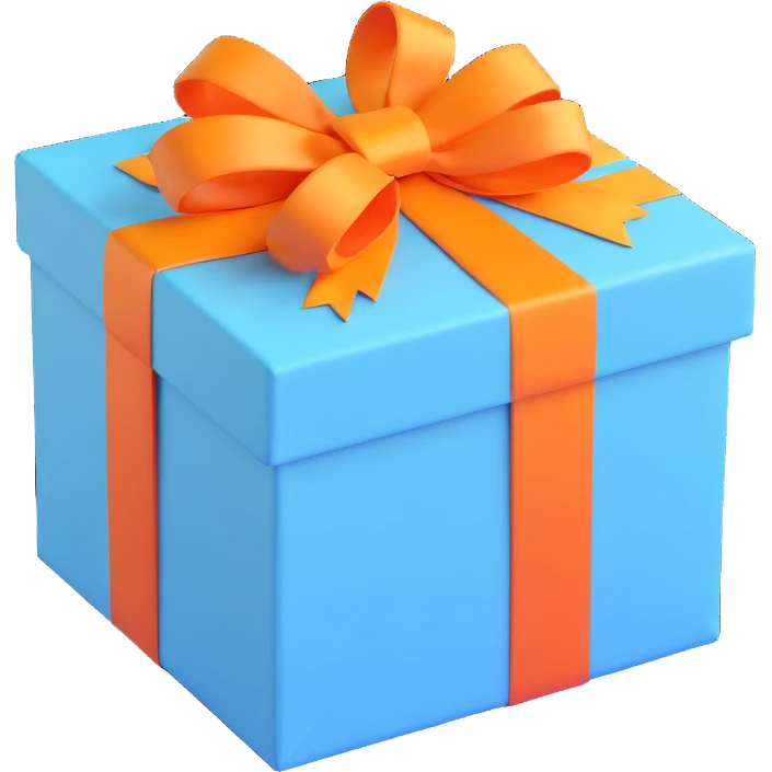 light blue gift box with yellow ribbon, slightly open lid emoji