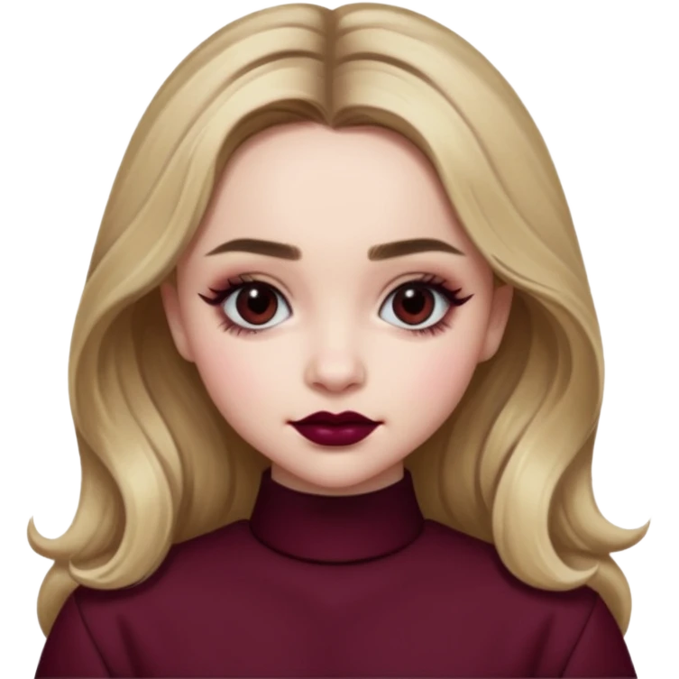 Sabrina carpenter wearing burgundy lipstick  emoji