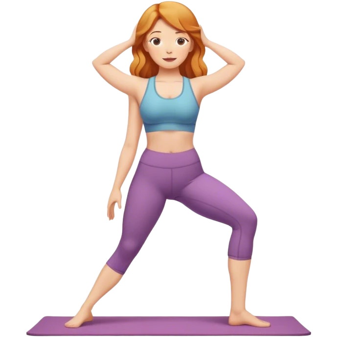 Strawberry blonde girl standing yoga big butt emoji