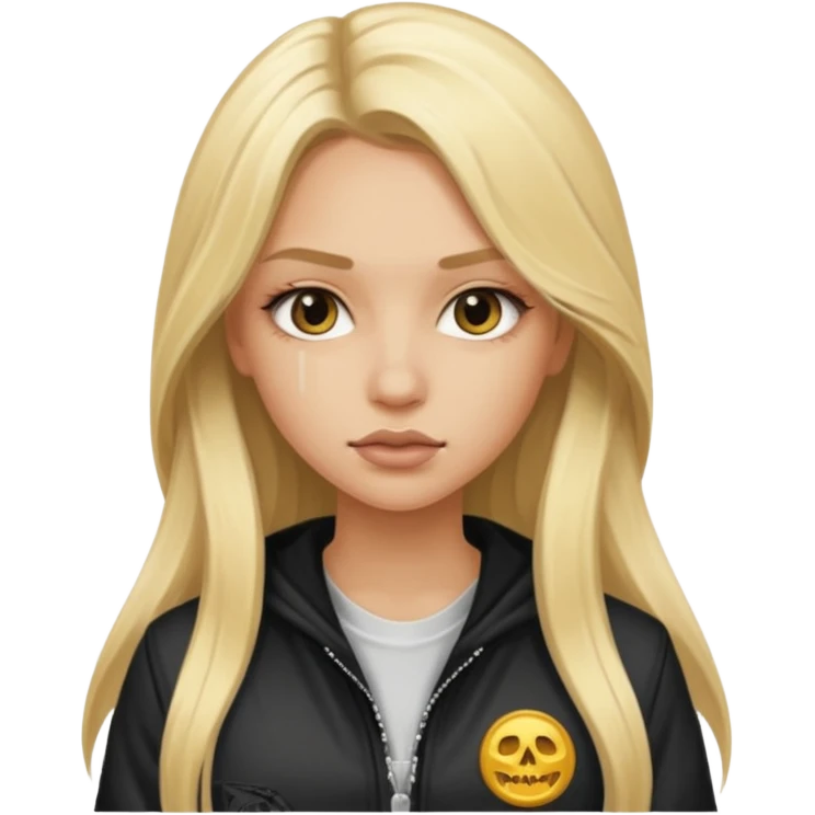 Beautiful blonde Long Hair Gangsta girl emoji