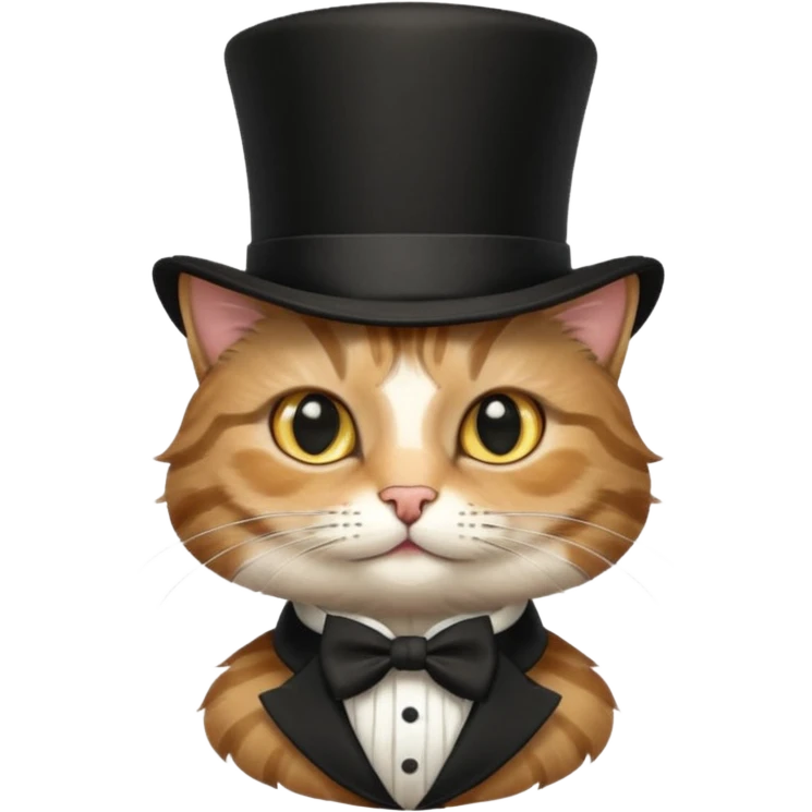 cat wearing a tophat emoji