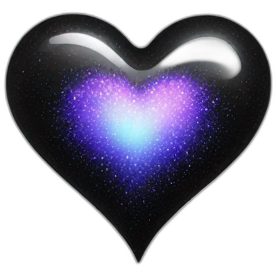 black sparkle heart emoji