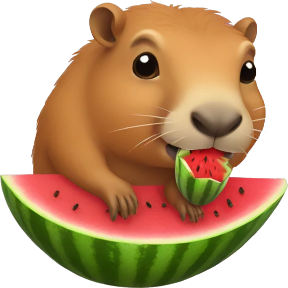 Capybara eating watermelon  emoji