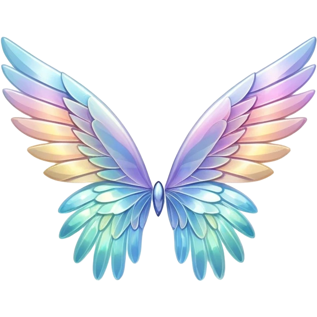 Sparkly glossy Pastel iridescent glass wings  emoji