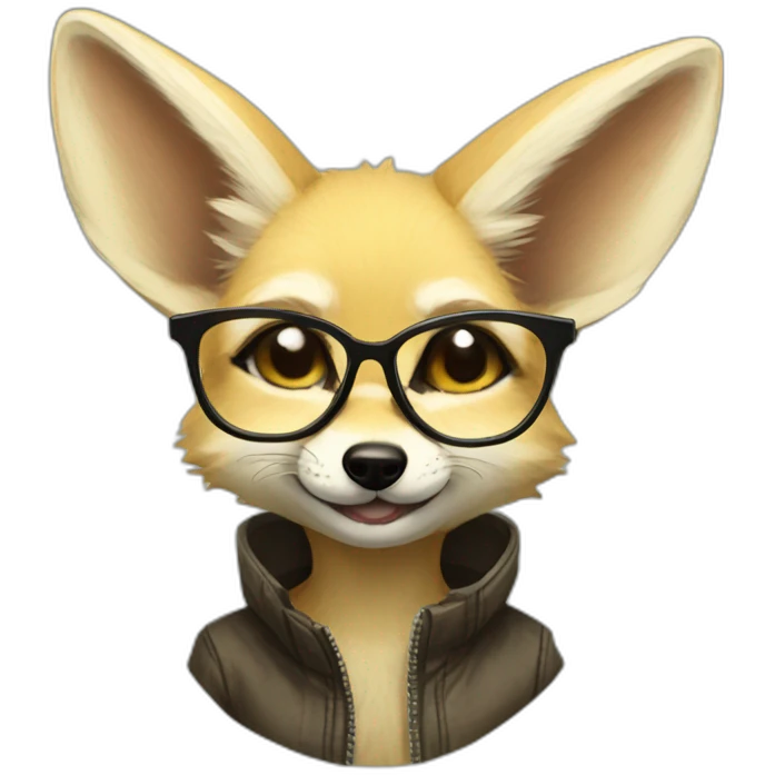 anthro fennec with glasses and mohawk haircut emoji