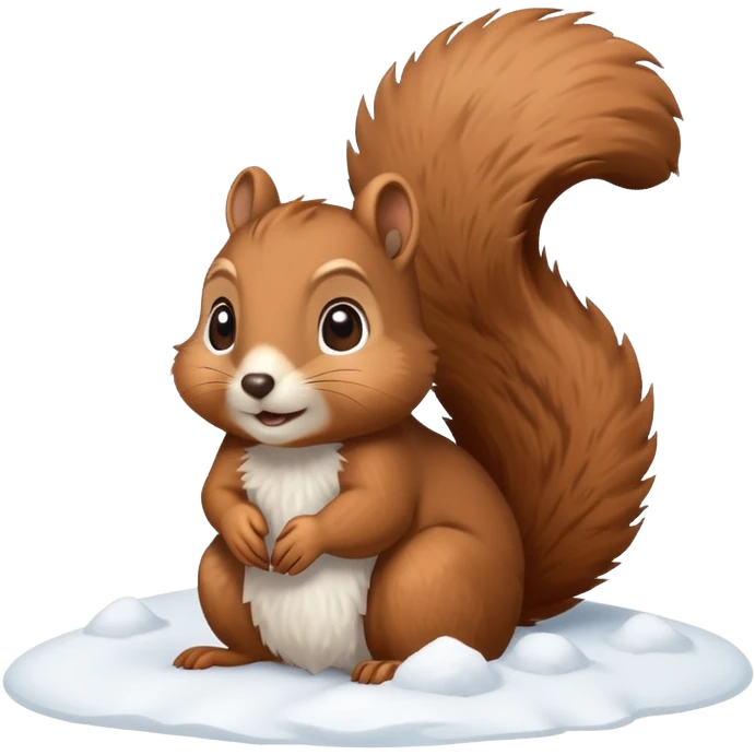 squirrel poking its head out snow emoji