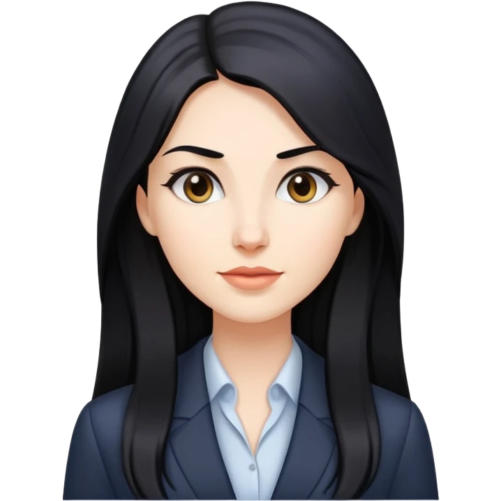 Business woman caucasian long black hair girl emoji