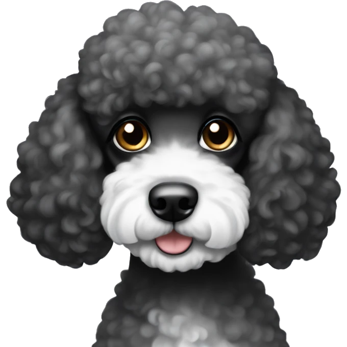 half Black and white ear poodle emoji