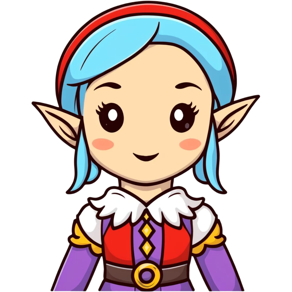 attractive female elf with refined features, elaborate fantasy attire emoji