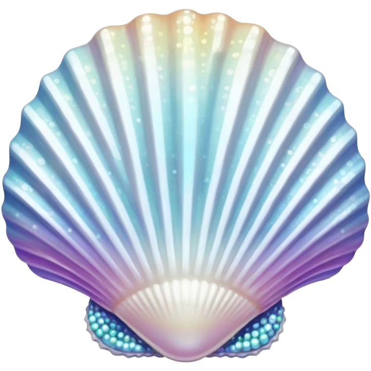 White Sparkle Seashell with pearl emoji