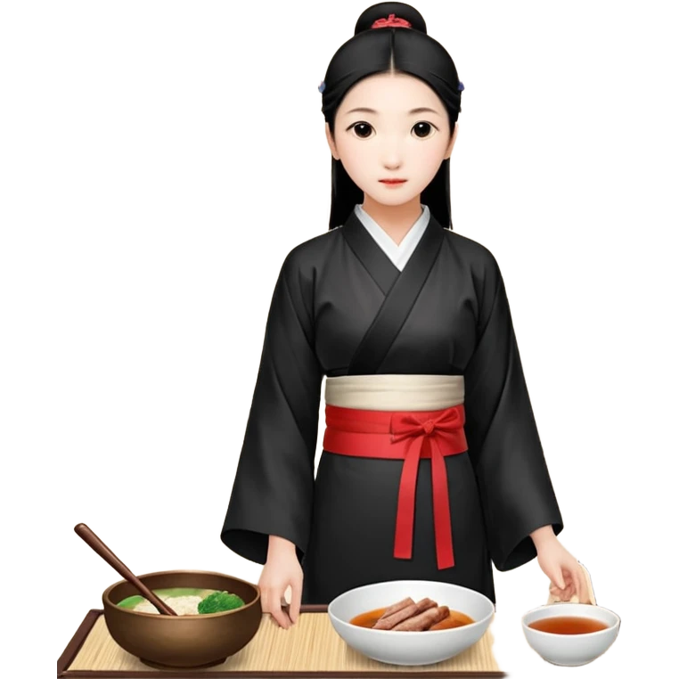 给我一个很丑的北京女人吃老北京鸡肉卷喝豆汁的emoji emoji