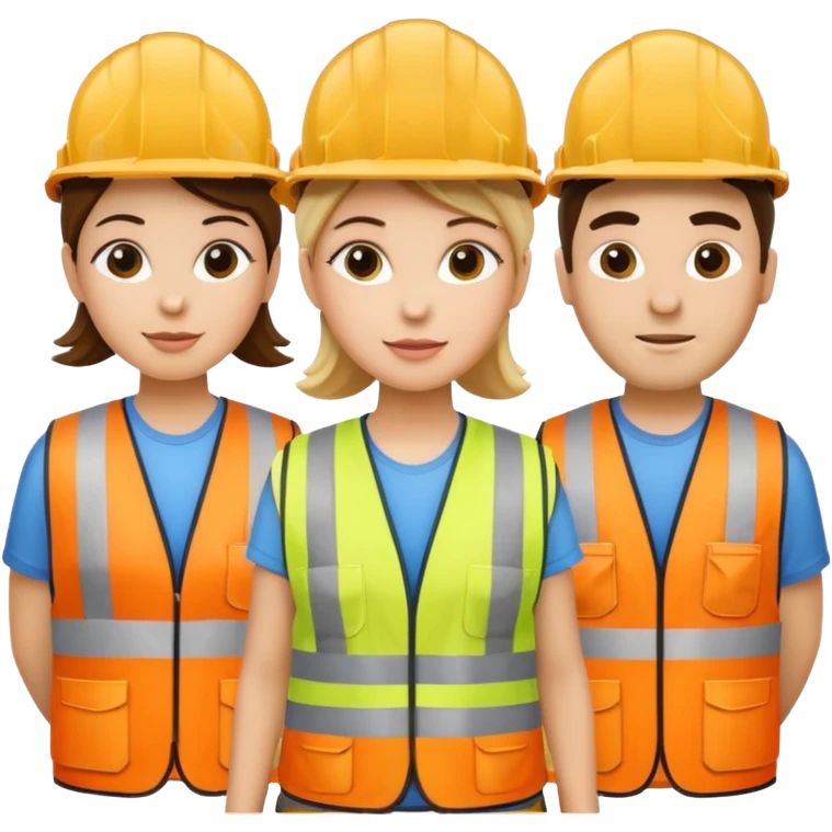 3 construction workers 1 female 2 male emoji
