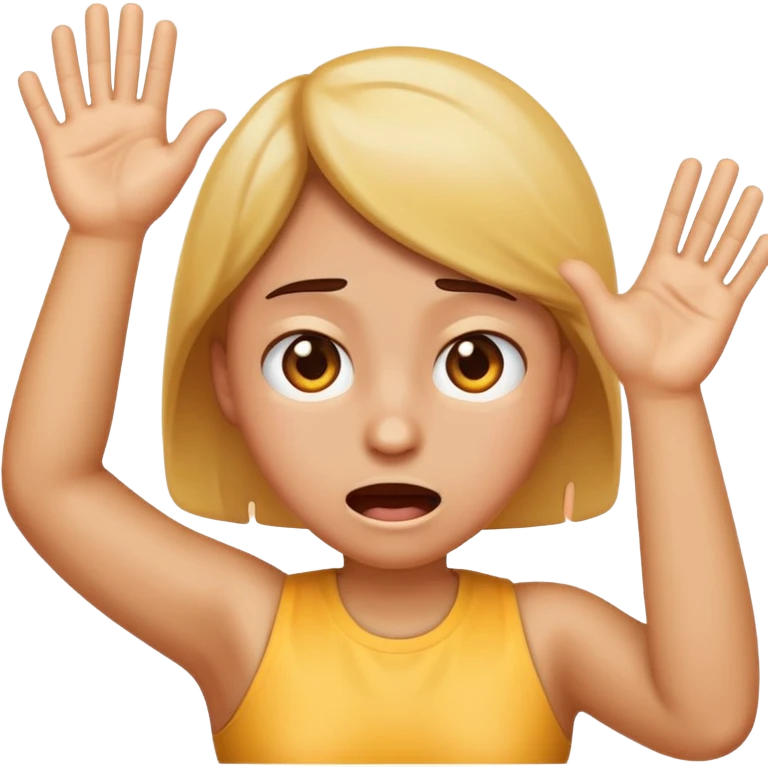 emoji showing a fearful reaction, hands up, sweating emoji