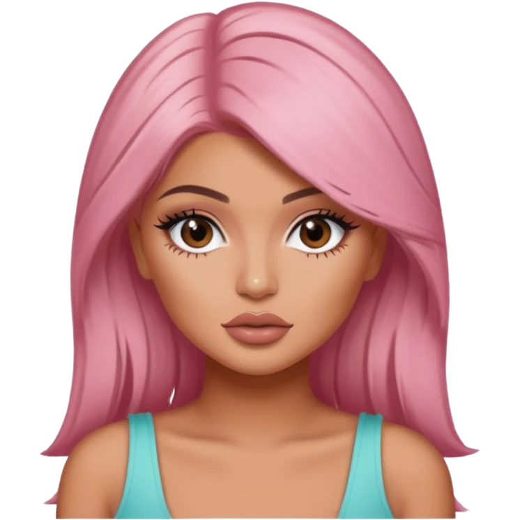 kylie jenner as pretty bratz baddie, rosé hair emoji