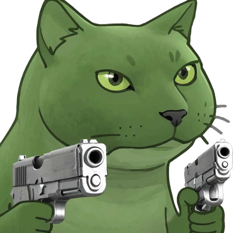 cat holding a gun emoji