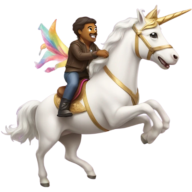Dog riding unicorn emoji