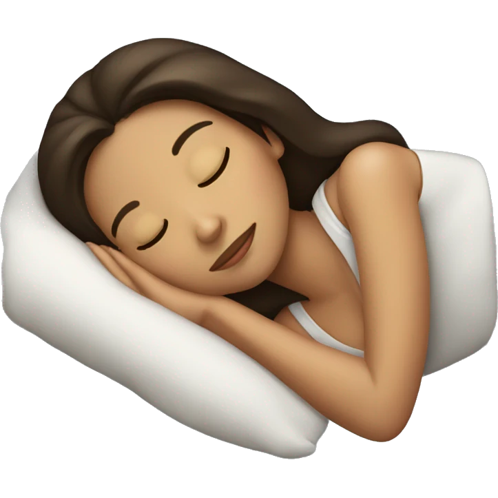 Brunette girl sleeping emoji