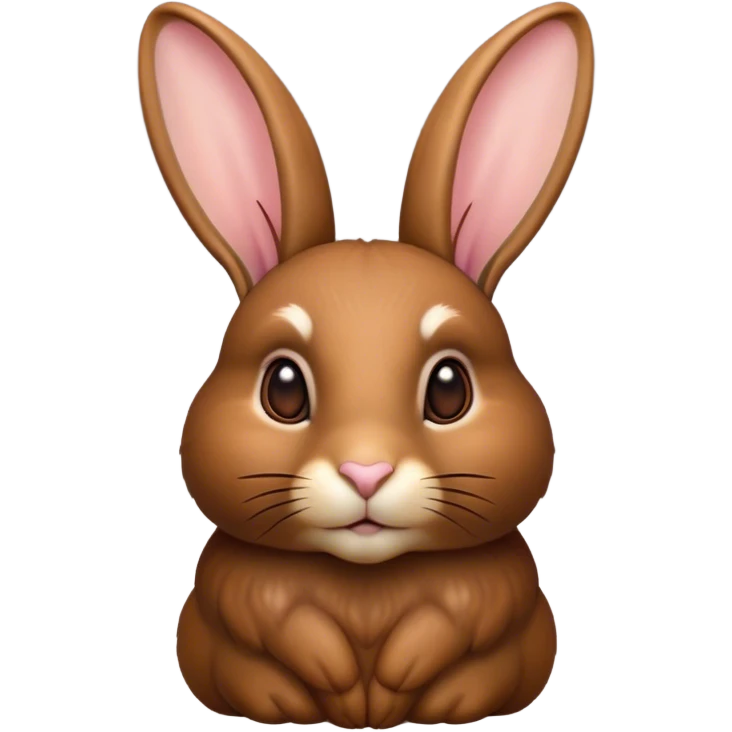 Cinematic Noble Brown Rabbit Portrait Emoji, Poised and regal, with a sturdy, compact build and a rich, velvety brown fur, long, alert ears and deep-set soulful brown eyes, Simplified yet sharp and sophisticated features, highly detailed, glowing with a warm, dignified glow, high shine, intelligent and gentle, stylized with an air of rustic elegance, focused and attentive, soft glowing outline, capturing the essence of a watchful and confident companion, so majestic it feels as though it could hop out of the screen with effortless authority! emoji