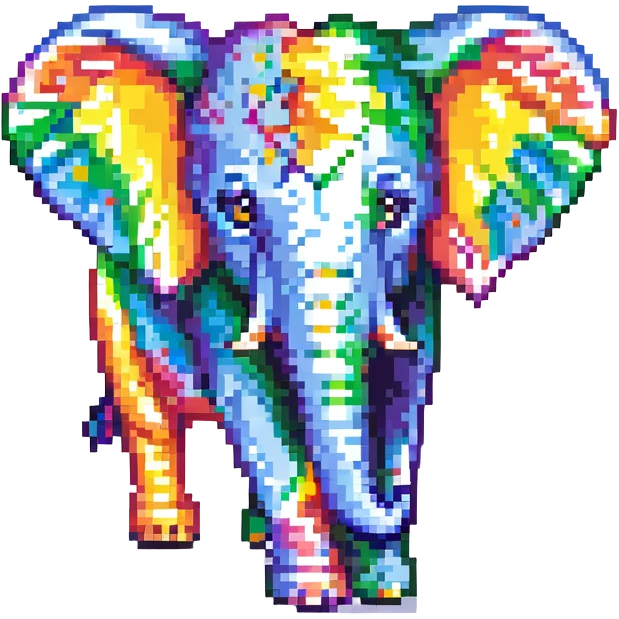 rainbow elephant emoji