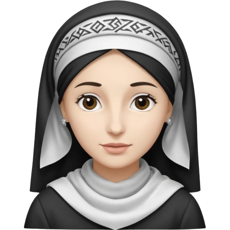 religious jewish woman with kercheif on head black and white emoji