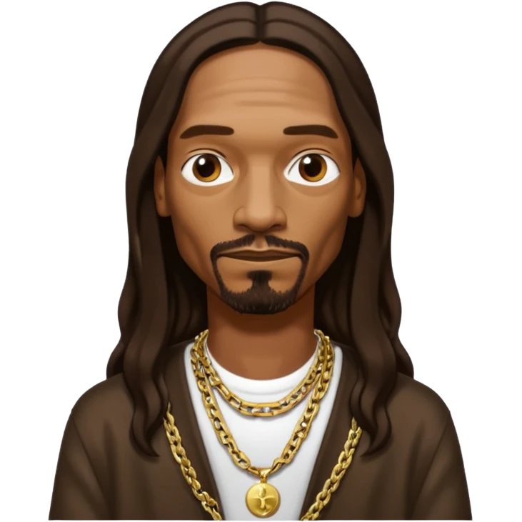 Snoop Dogg with dark brown long hair emoji