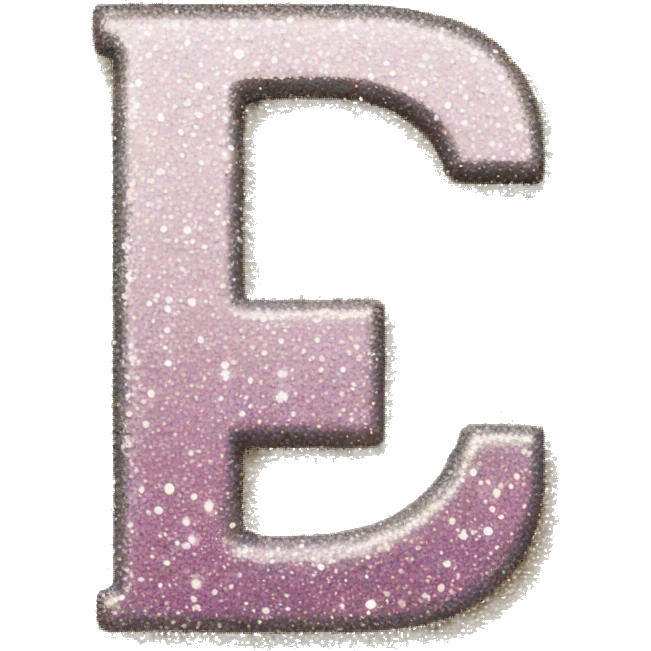 Glitter letter E emoji