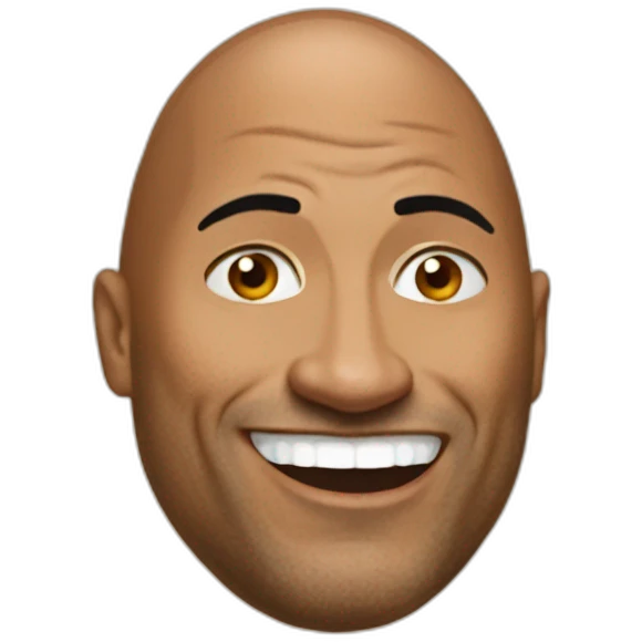 the rock as an egg emoji