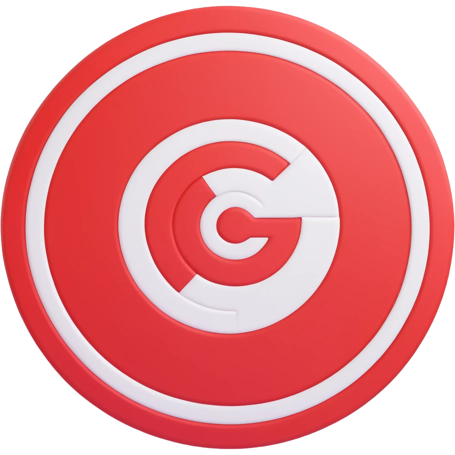 3D circular pattern with white "Citroën" text in the center, red and white color scheme, modern style emoji