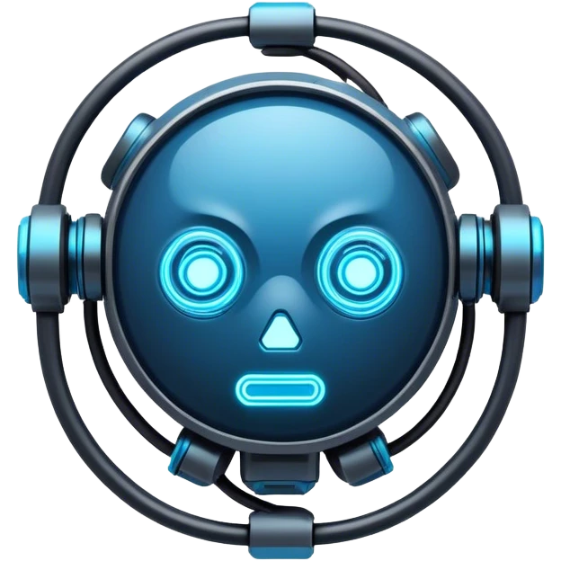 cyberpunk style blue neon system code emoji