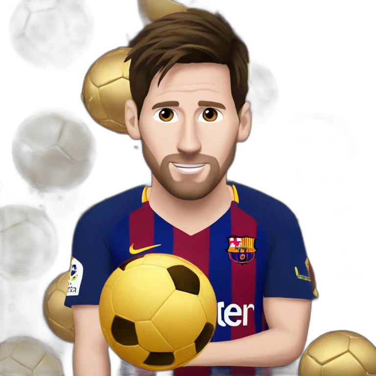 Messi avec ke ballon d'or emoji