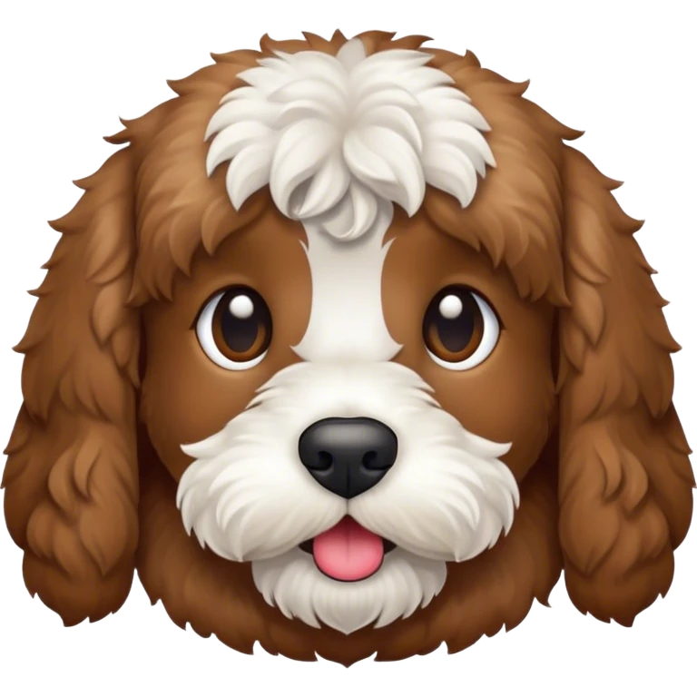 Cockapoo with a white spot on mouth area emoji