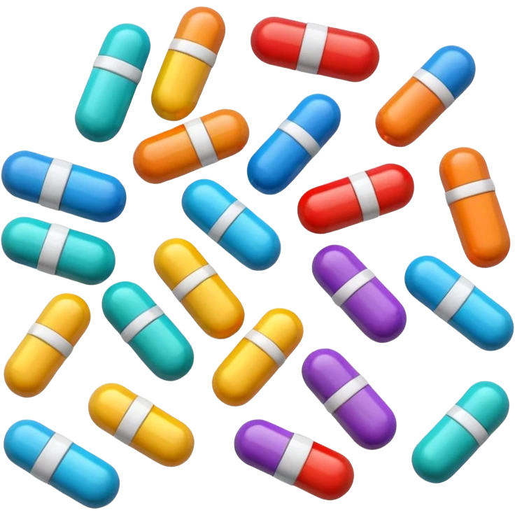 pills, 3d cartoon style, memoji style. emoji