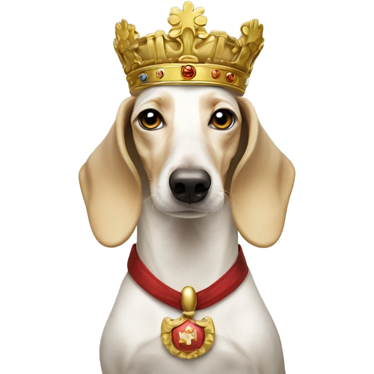 White Dachshund as Austrian emperor   emoji