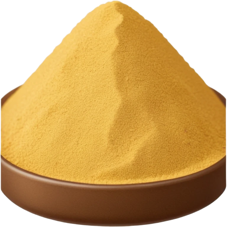 small mound or light scatter of fine golden-beige powder with slightly crystalline texture and dry matte finish, tiny uniform grains, neutral dissolvable ingredient, no spoon or packaging, soft lighting, subtle shadows, emoji scale emoji